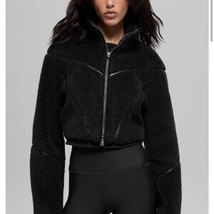 ALO Yoga Black Sherpa Cropped Slope Slide Jacket - M ( New with tags)